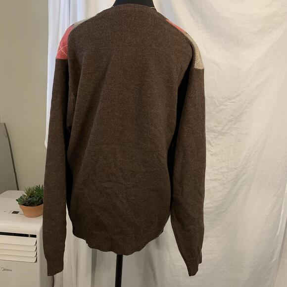 woolmark vintage argyle pattern wool sweater - Picture 3 of 5